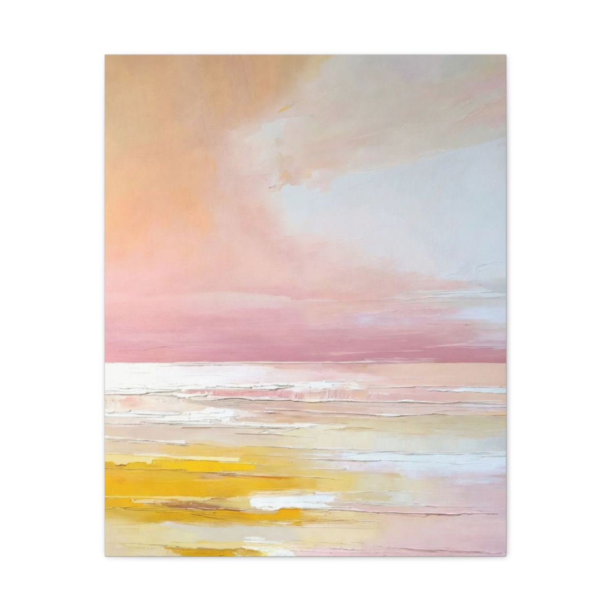 Pink Minimalist Canvas Art Ocean Sunset Beach Seascape Abstract Statement decor