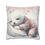 Miniatura: Pink Artistic Nursery Décor Throw Pillow Cover Sleepy White baby Seal