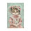 Miniatura: Shabby Victorian Cat Art Print Pastel Kitty Mint and Pink Hat Cat Lover Decor