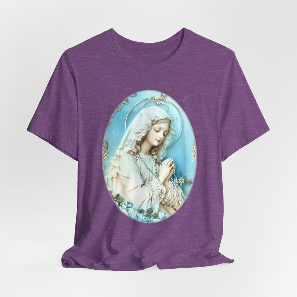 Thumbnail: Shabby Virgin Mary T-Shirt Religious Wearable Art Tee Artistic Catholic Gifts
