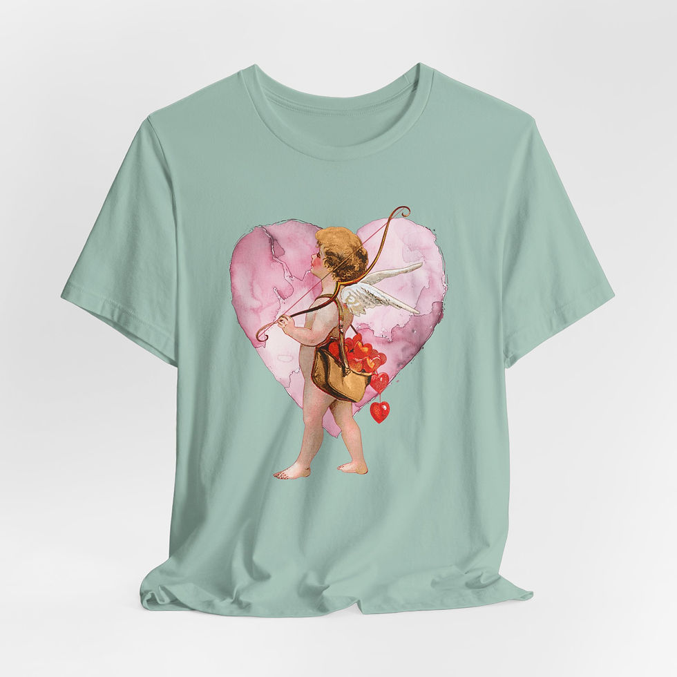 Thumbnail: Vintage Cupid T-Shirt Cherub Heart Artistic Gift Shabby Valentine's Day Tee