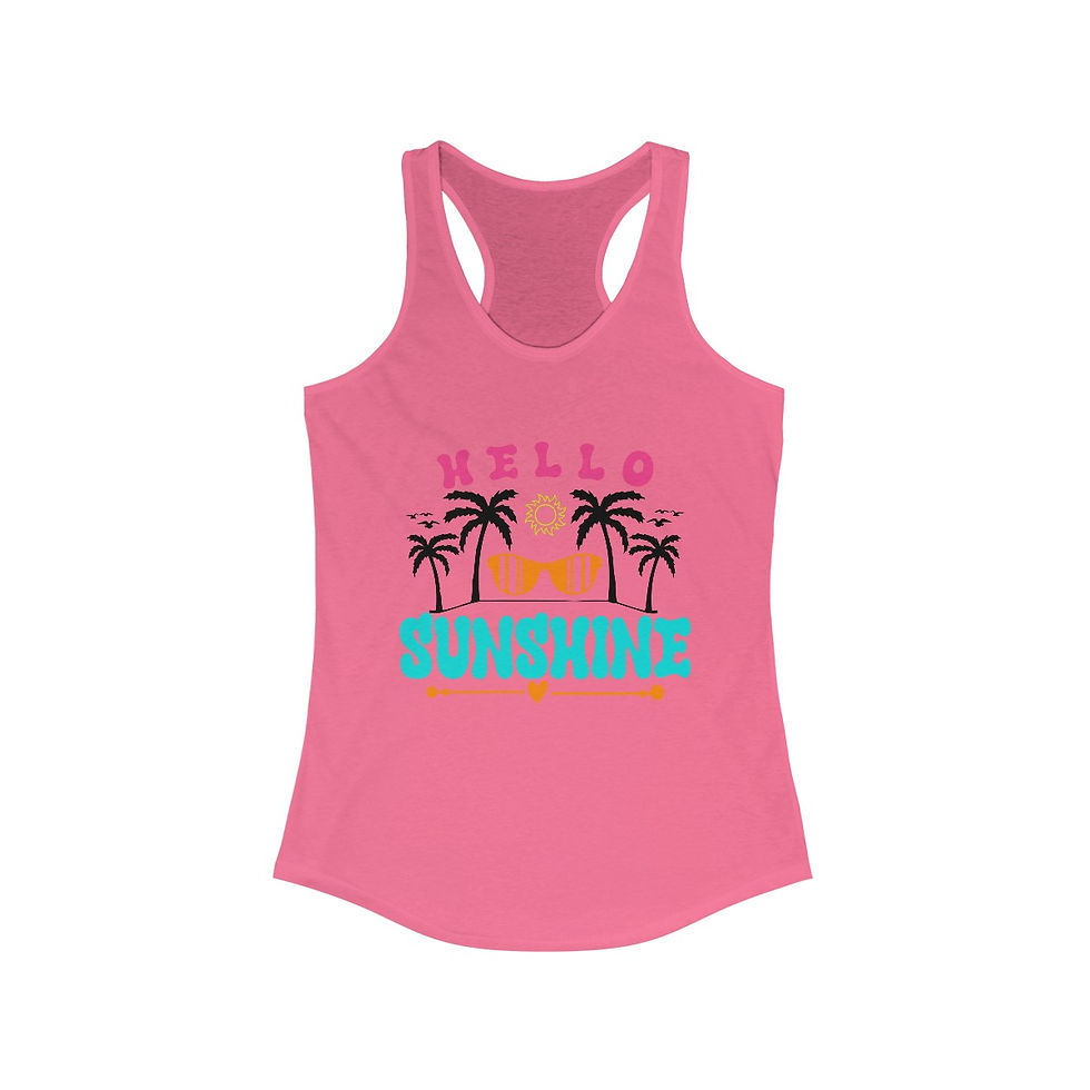 Thumbnail: Artistic Beachy Apparel Summer Tank Top Hello Sunshine Retro Art Trendy Apparel