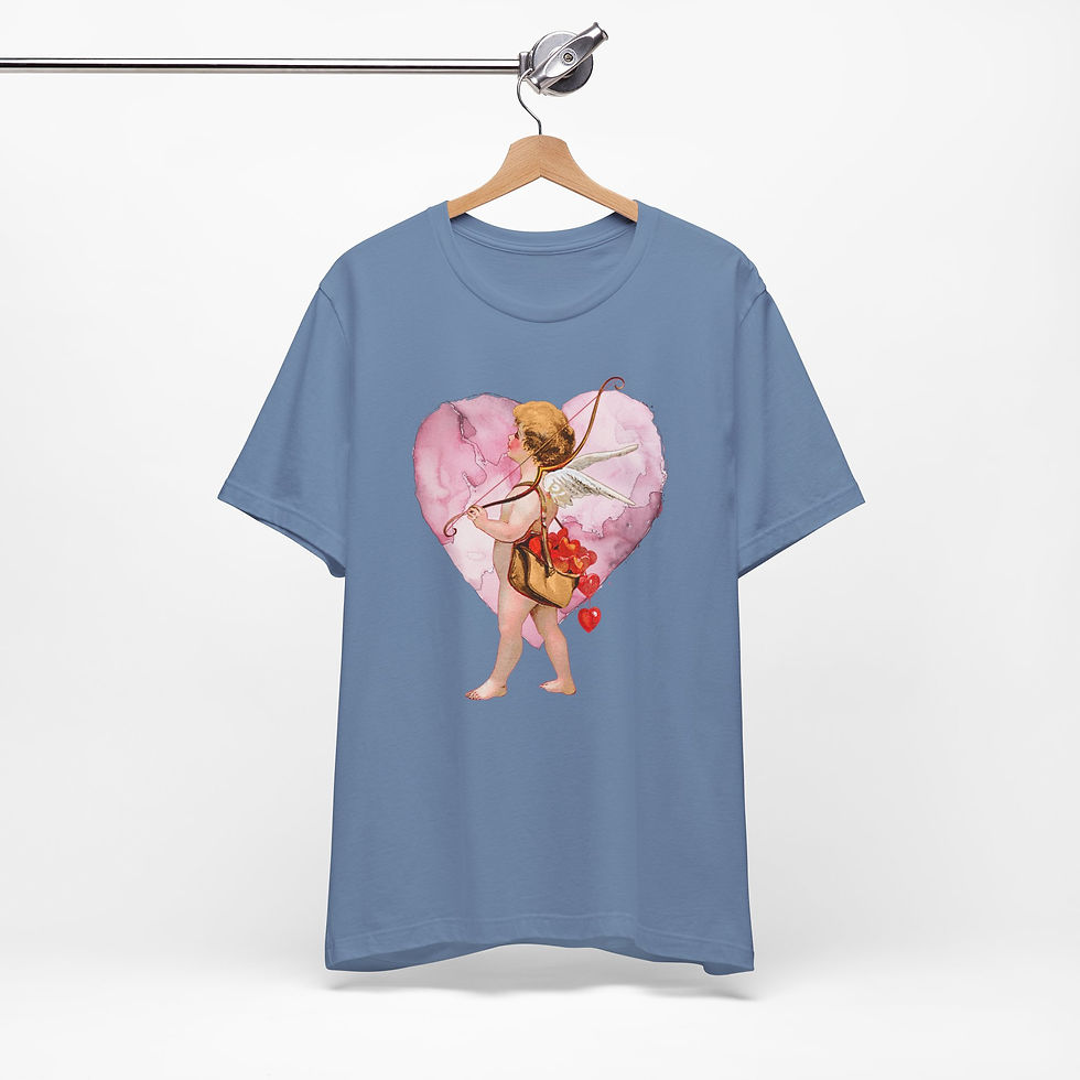 Thumbnail: Vintage Cupid T-Shirt Cherub Heart Artistic Gift Shabby Valentine's Day Tee
