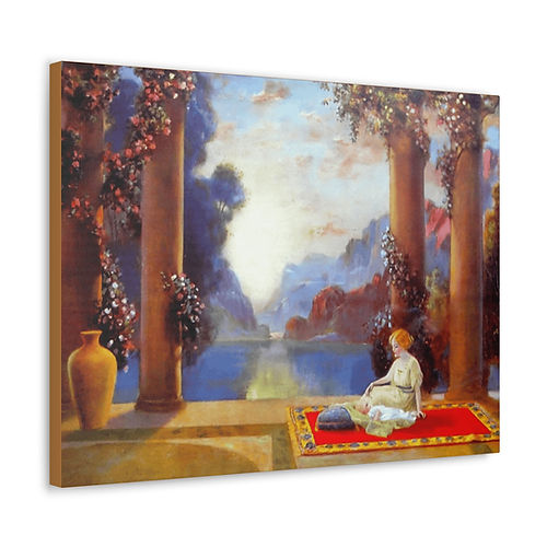 Canvas Art Deco Woman Mountains Lake Villa Robert Atkinson Fox style Wall Decor 