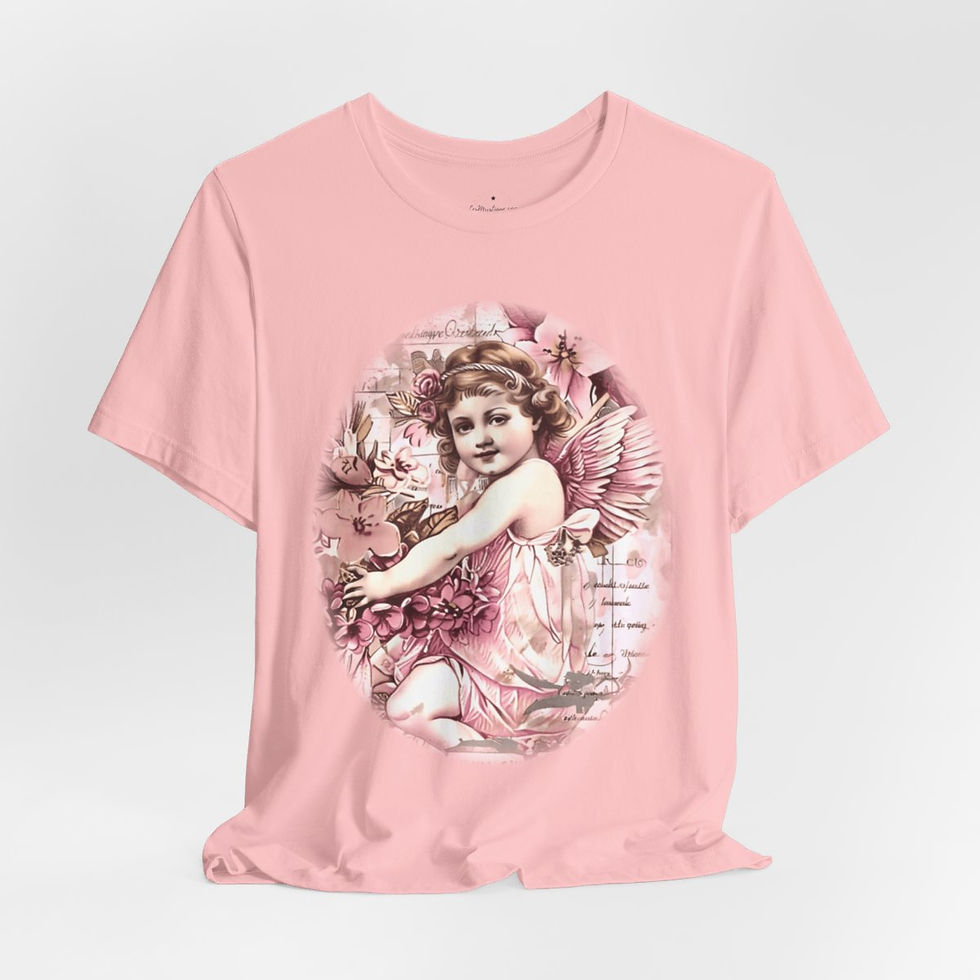 Thumbnail: Pink Shabby French T-Shirt Vintage Cherub Angel Apparel Chic Artistic Gifts