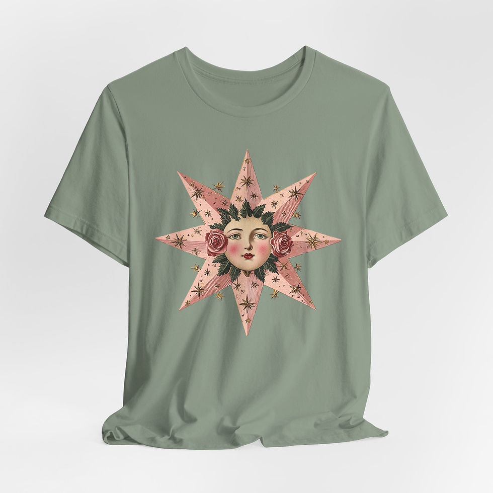 Thumbnail: Shabby Art T-Shirt Celestial Tee Trendy Artistic Gift Personal Expressive Style