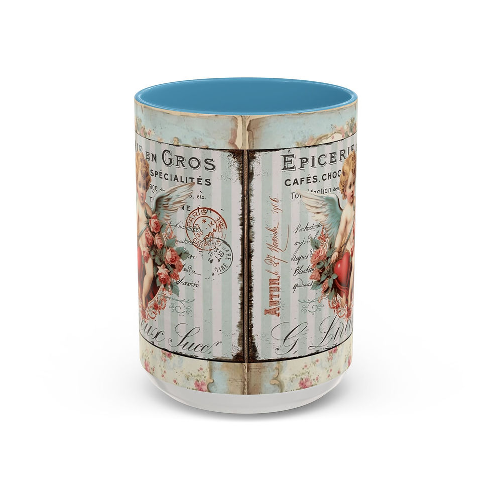 Thumbnail: Shabby Angel Coffee Mug Vintage Cherub Artistic Gift French Country Kitchen 