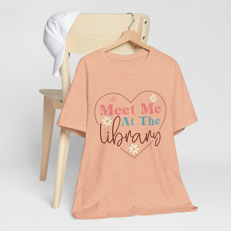 Thumbnail: Reading Lover T-Shirt Meet Me At the Library Fun Book Apparel Thoughtful Gifts