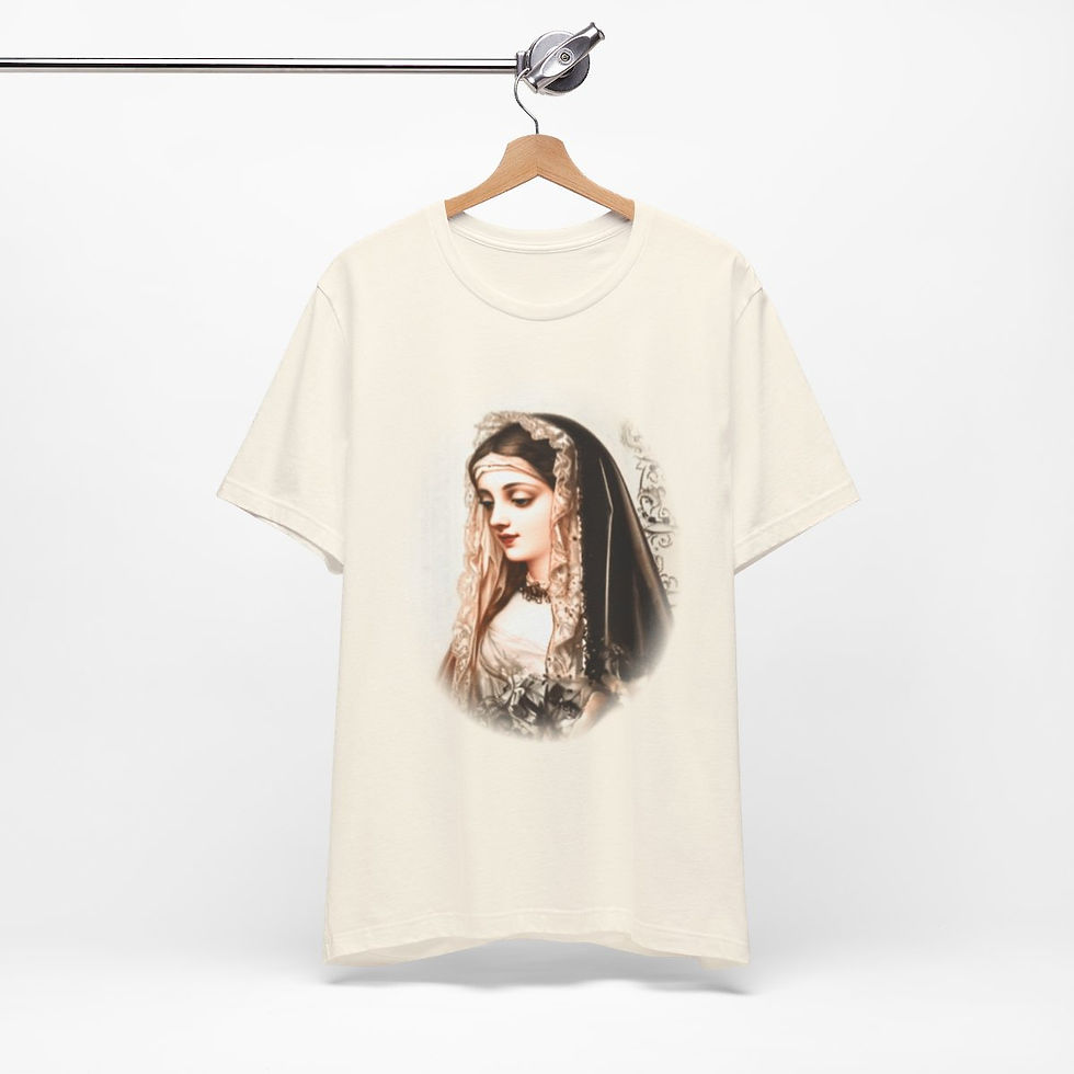 Thumbnail: Virgin Mary T-Shirt Shabby French Ave Maria Faith Art Tee Catholic Gifts