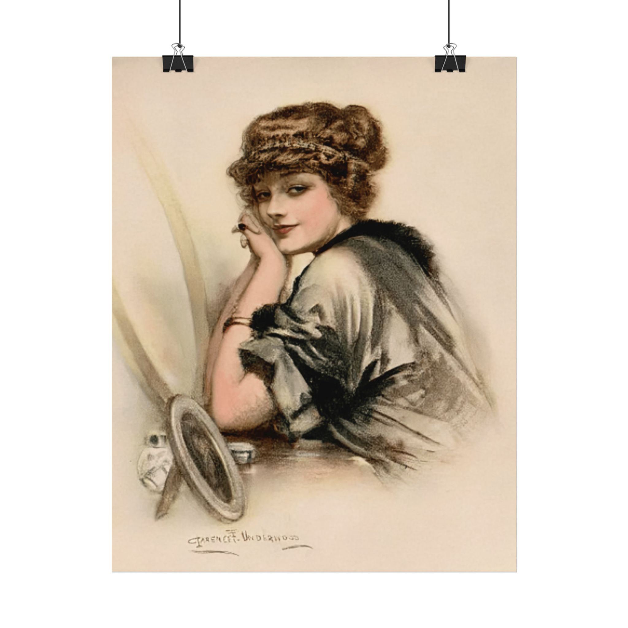 Clarence Underwood Art Print Vintage Edwardian Woman Glamour Watercolor Giclee
