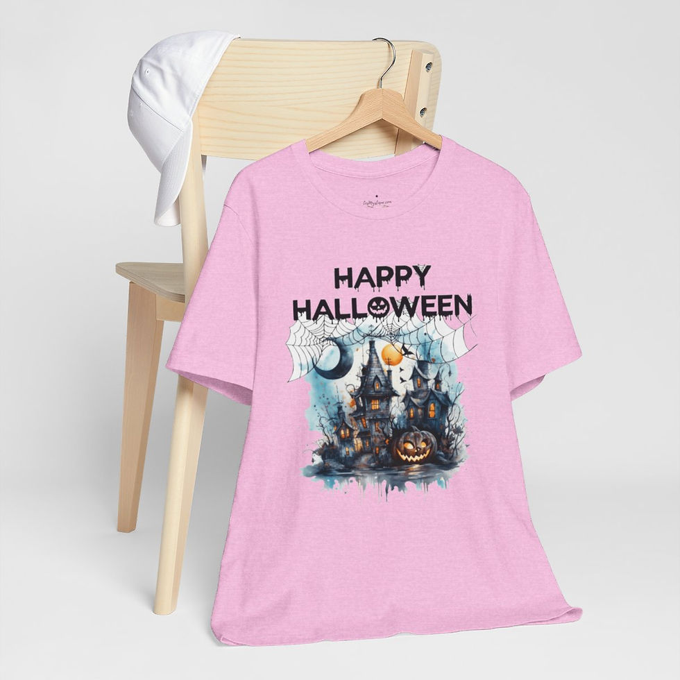 Thumbnail: Halloween T-Shirt Spooky Haunted House Art Fall Apparel Trendy Gift