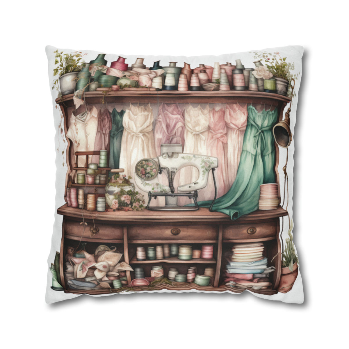 Artistic Throw Pillow cover Shabby French Farmhouse Nostalgic sewing decor