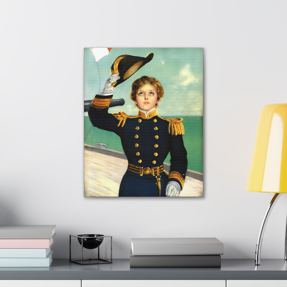 Thumbnail: Vintage Military Woman Art Canvas Print Penrhyn Stanlaws 