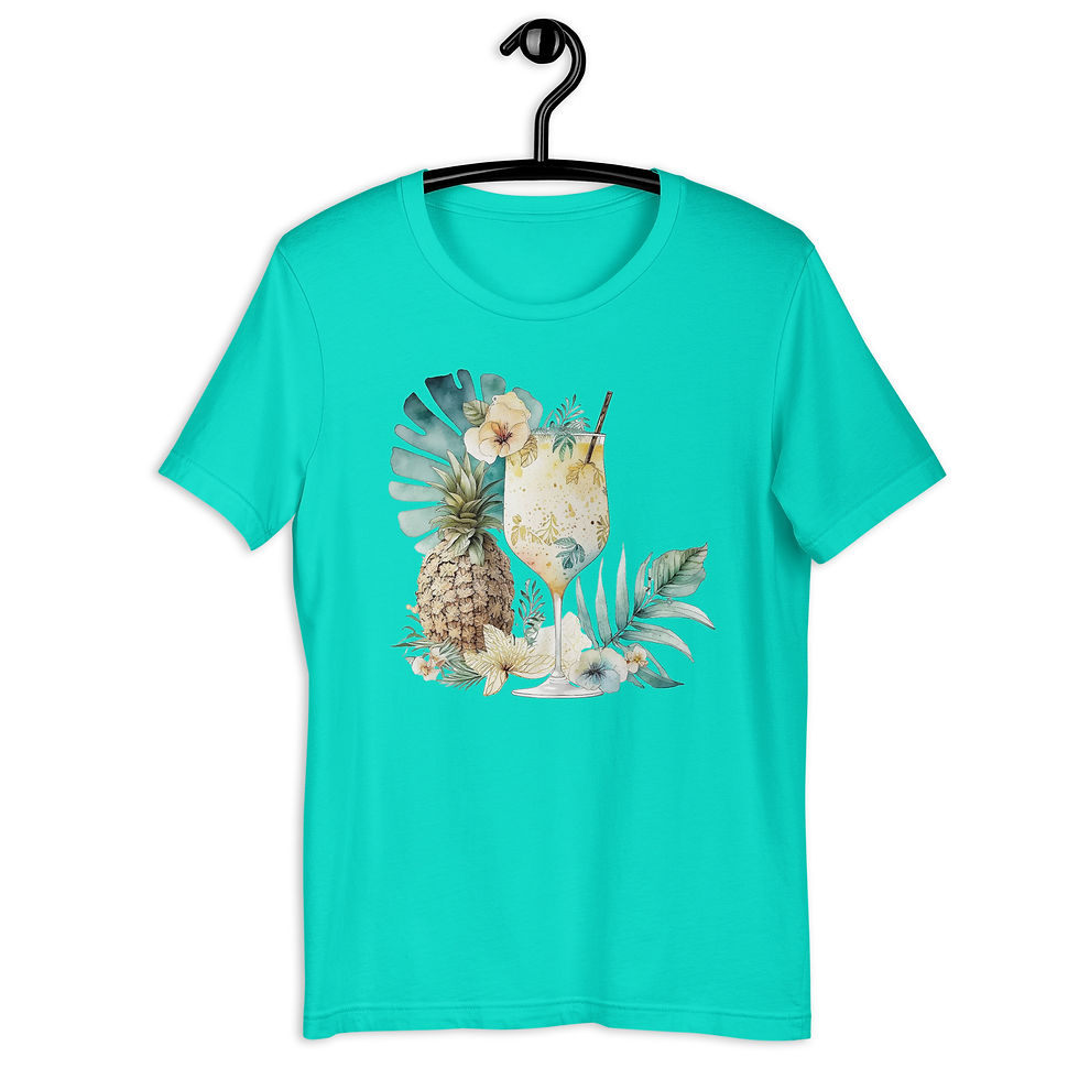 Thumbnail: Artistic T-Shirt, Cocktails Theme Fruity Drinks, Expressive Wearable Art Tee