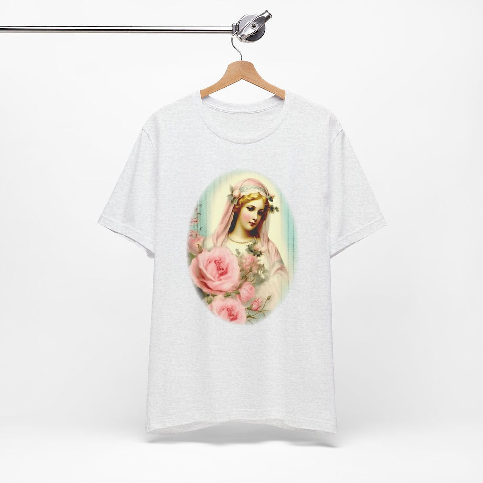Thumbnail: Virgin Mary T-Shirt Shabby French Madonna Ave Maria Art Tee Catholic Faith Gifts