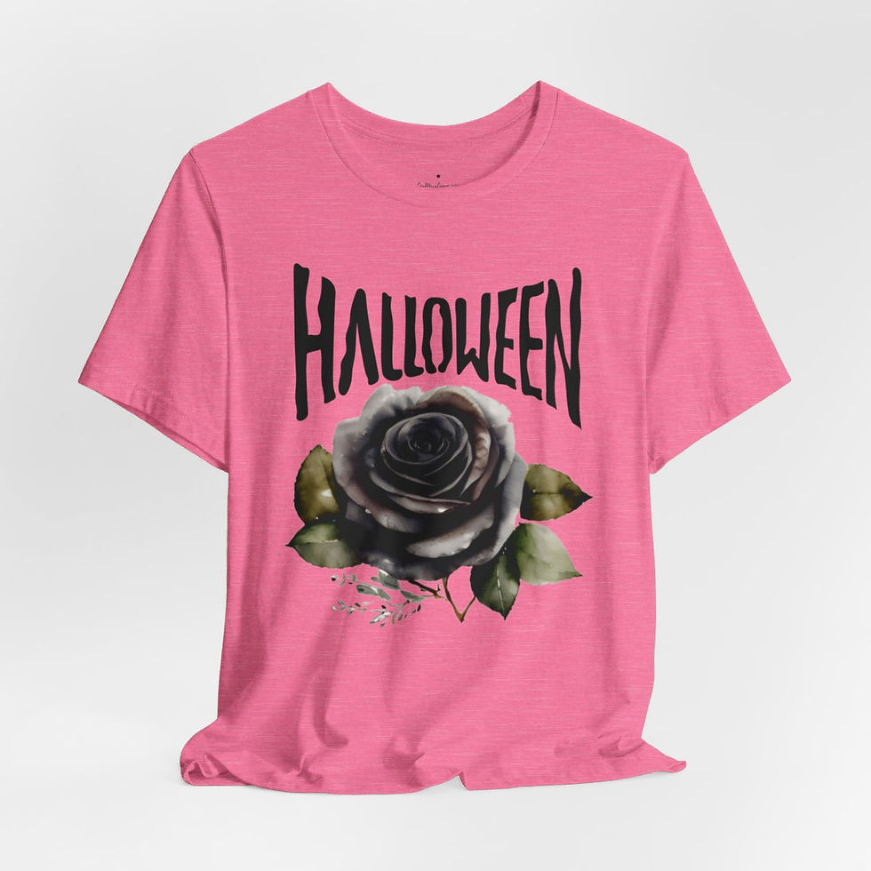Thumbnail: Halloween T-Shirt Black Rose Fall Apparel Chic Artistic Gifts
