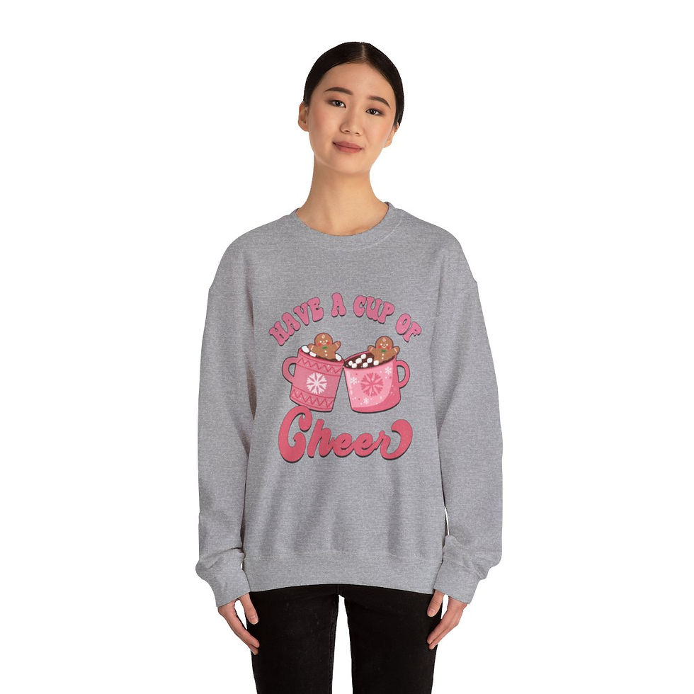Thumbnail: Christmas Sweatshirt Have a Cup Of Cheer Vintage Retro style Holiday Apparel