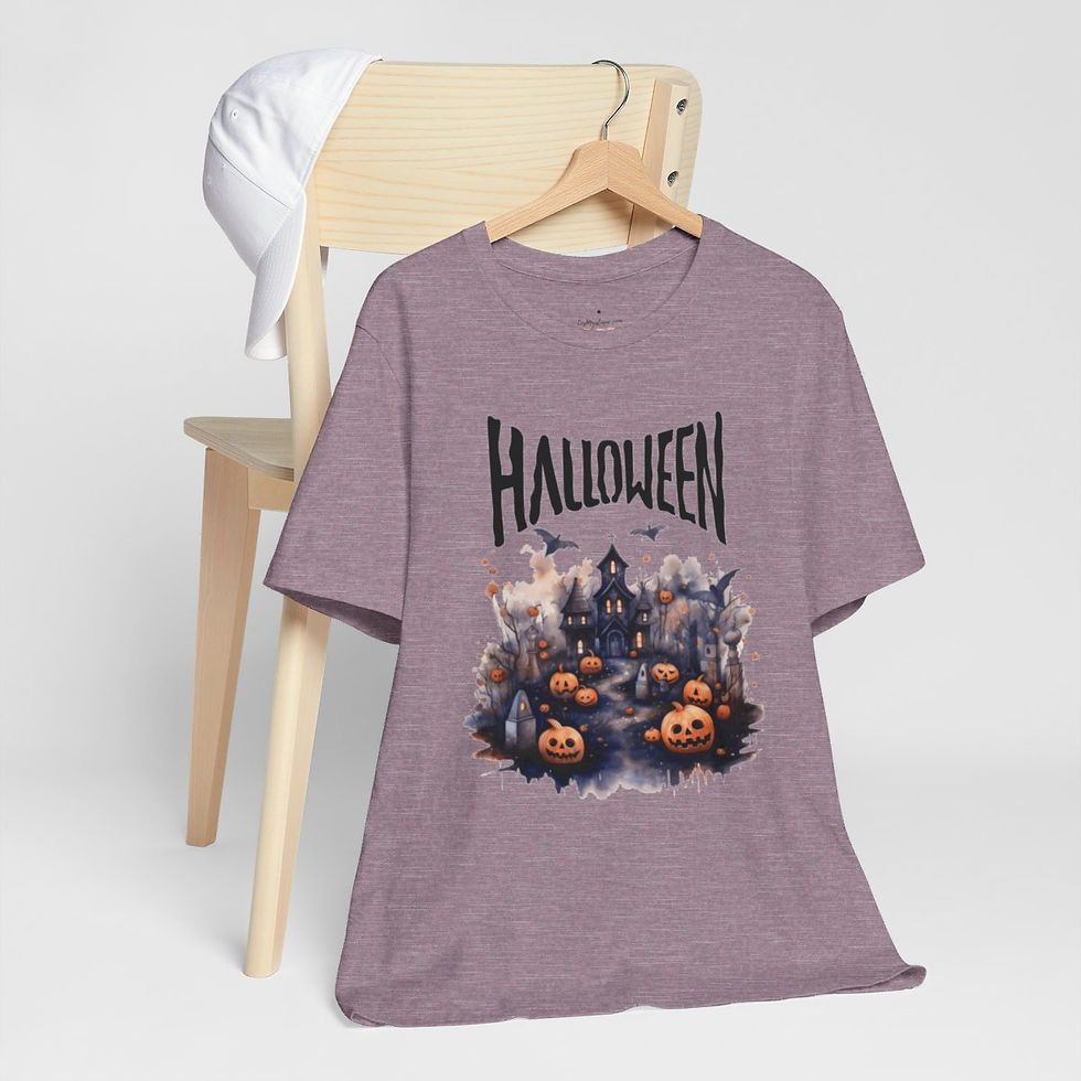 Thumbnail: Halloween T-Shirt Spooky Haunted House Art Fall Apparel Trendy Gift