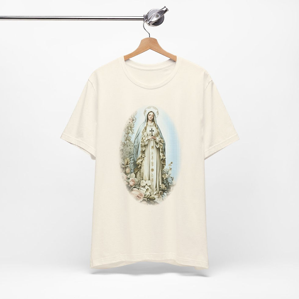 Thumbnail: Virgin Mary T-Shirt Shabby French Madonna Ave Maria Art Tee Catholic Faith Gifts