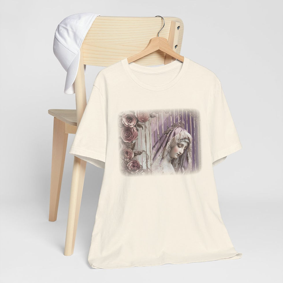 Thumbnail: Shabby Religious T-Shirt Virgin Mary Art Tee Vintage Catholic Gifts of Faith
