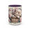 Thumbnail: Shabby Cat Lover Coffee Mug Sleeping Kitten with Pink Roses Chic Artistic Gift 