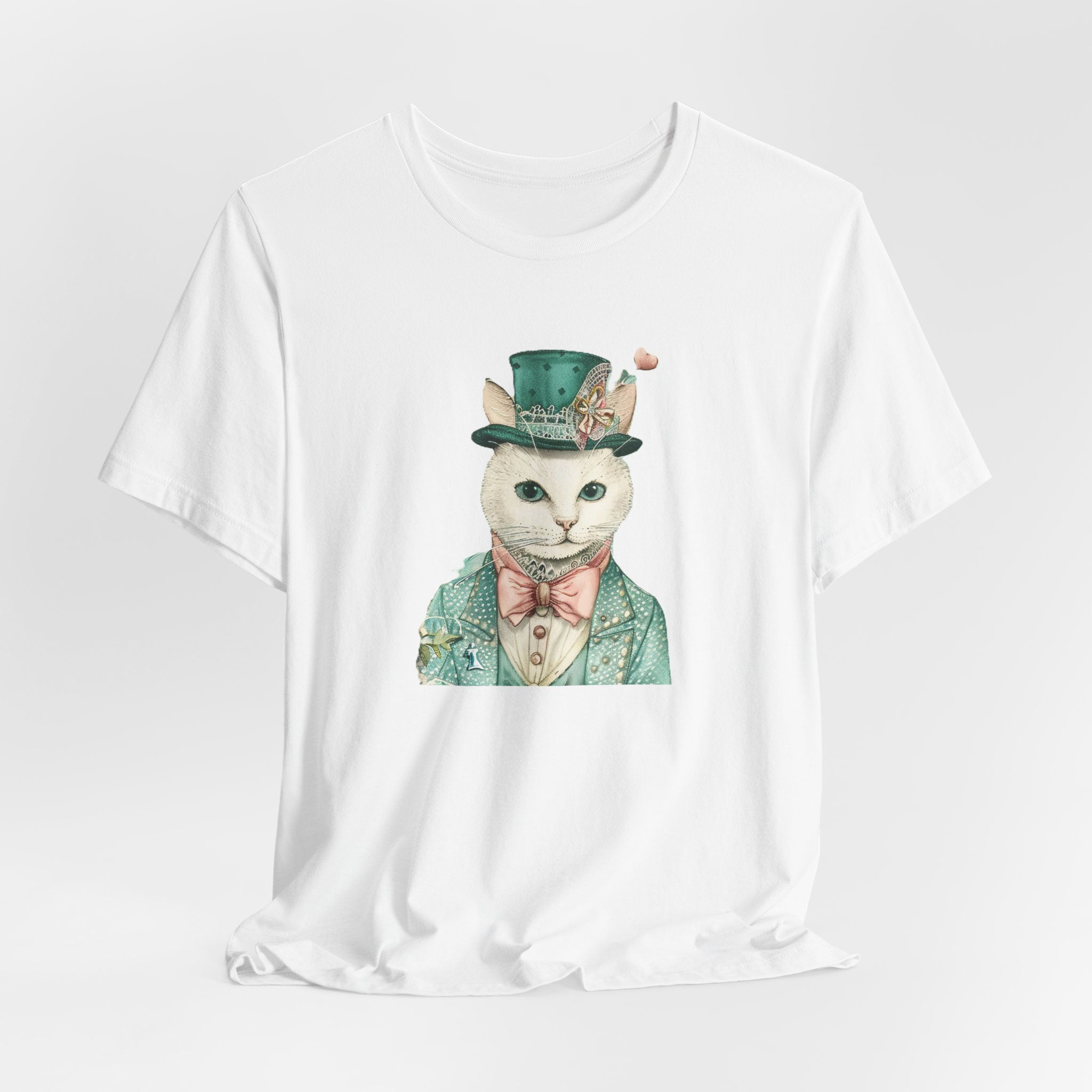 Victorian Cat Art T-Shirt Shabby Male Kitty Expressive Artistic Cat Lover Gift