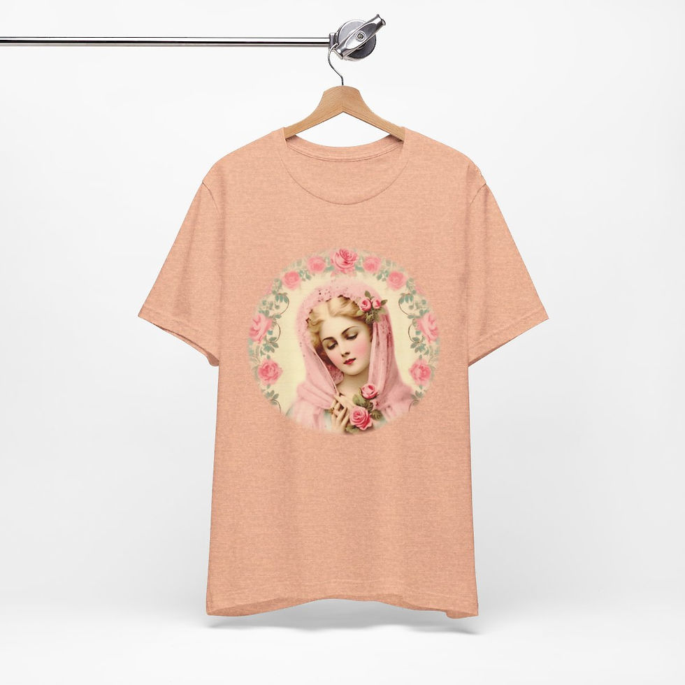 Thumbnail: Virgin Mary T-Shirt Shabby French Madonna Ave Maria Art Tee Catholic Faith Gifts