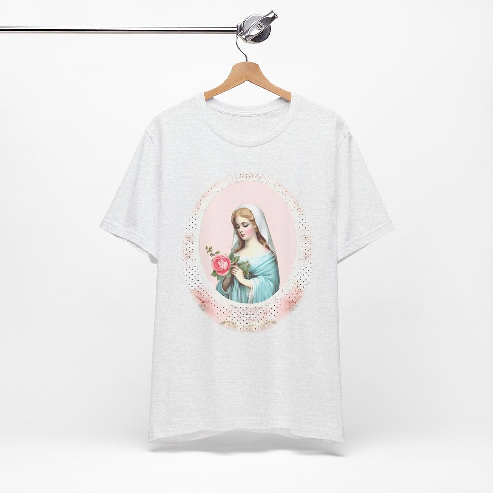 Thumbnail: Virgin Mary T-Shirt Shabby French Madonna Ave Maria Art Tee Catholic Faith Gifts
