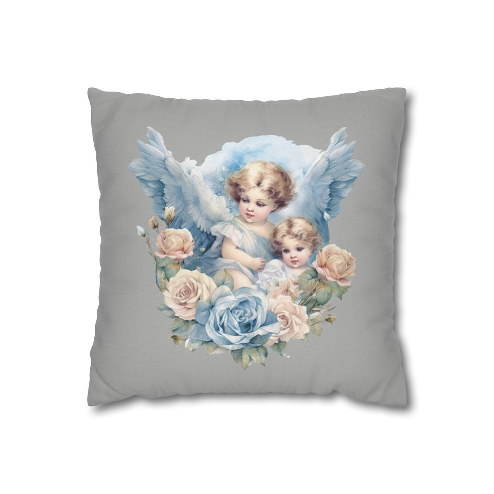Thumbnail: Shabby Chic Cherub Art Throw Pillow cover Vintage Victorian Angel Art Home Decor