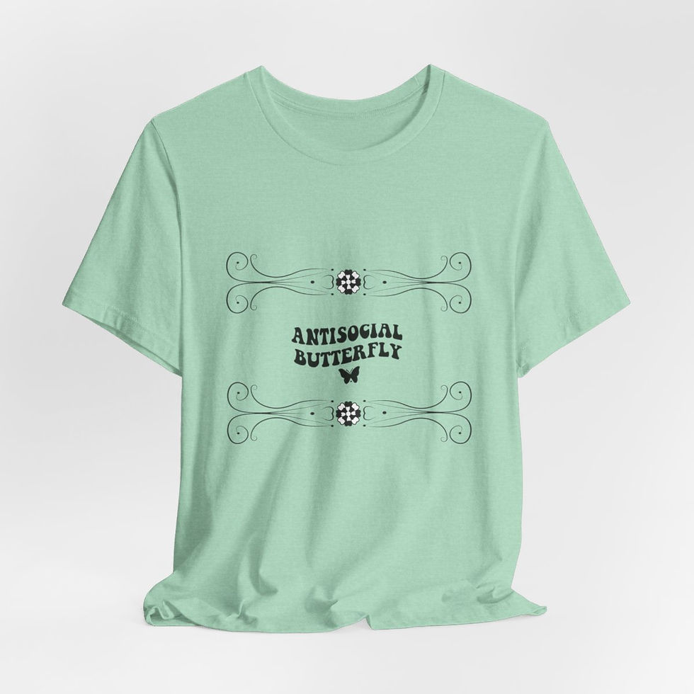 Thumbnail: Sarcastic T-Shirt Anti Social Butterfly Retro Art Tee Artistic Apparel Fun Gifts