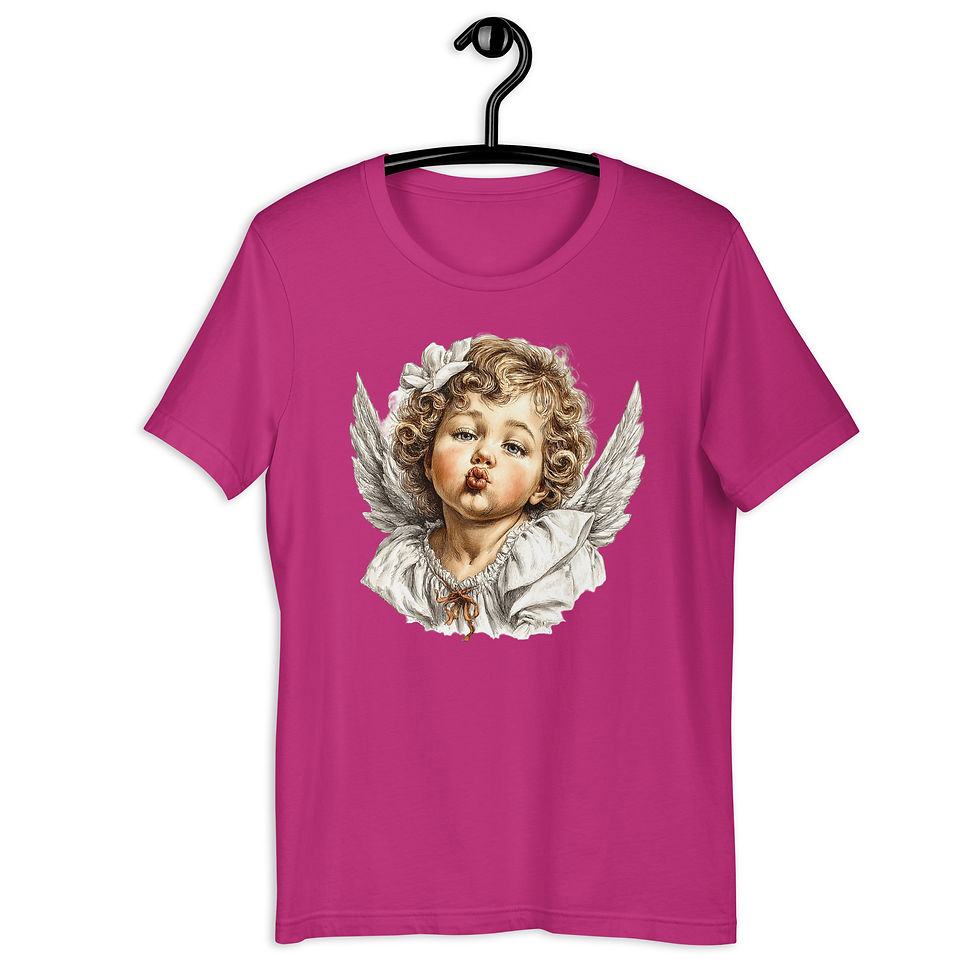 Thumbnail: Shabby Chic Cherub T-Shirt, Wearable Art, Artistic Gift, Victorian Angel