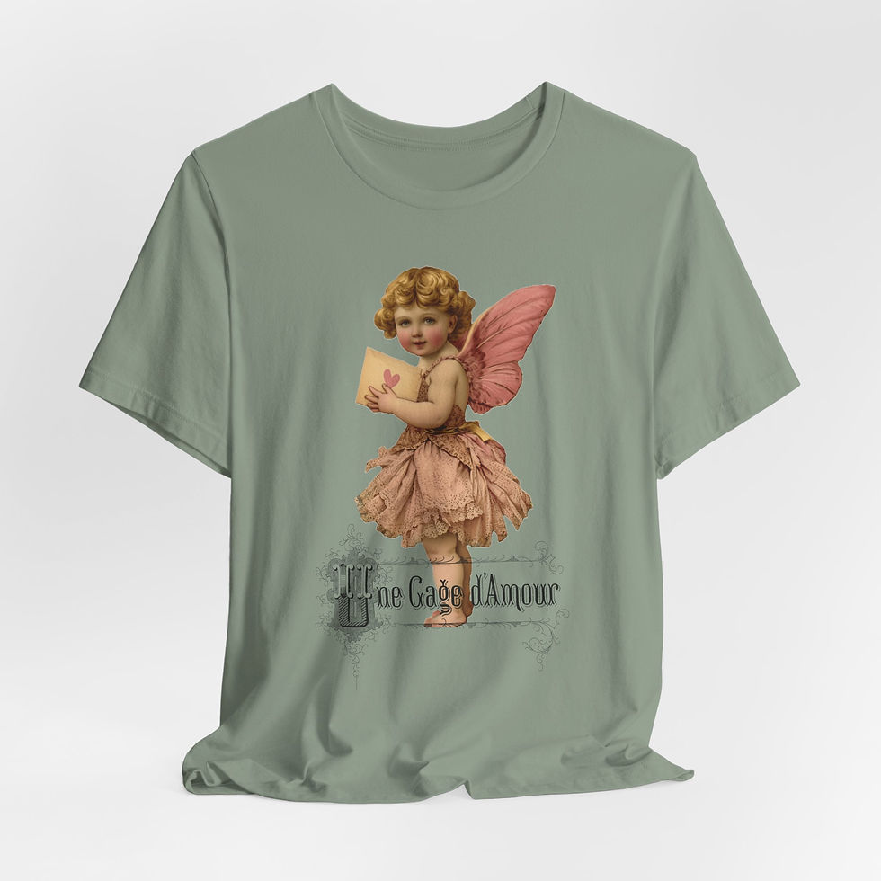 Thumbnail: Shabby French Cherub T-Shirt Cupid Pledge of Love Artistic Romantic Gift