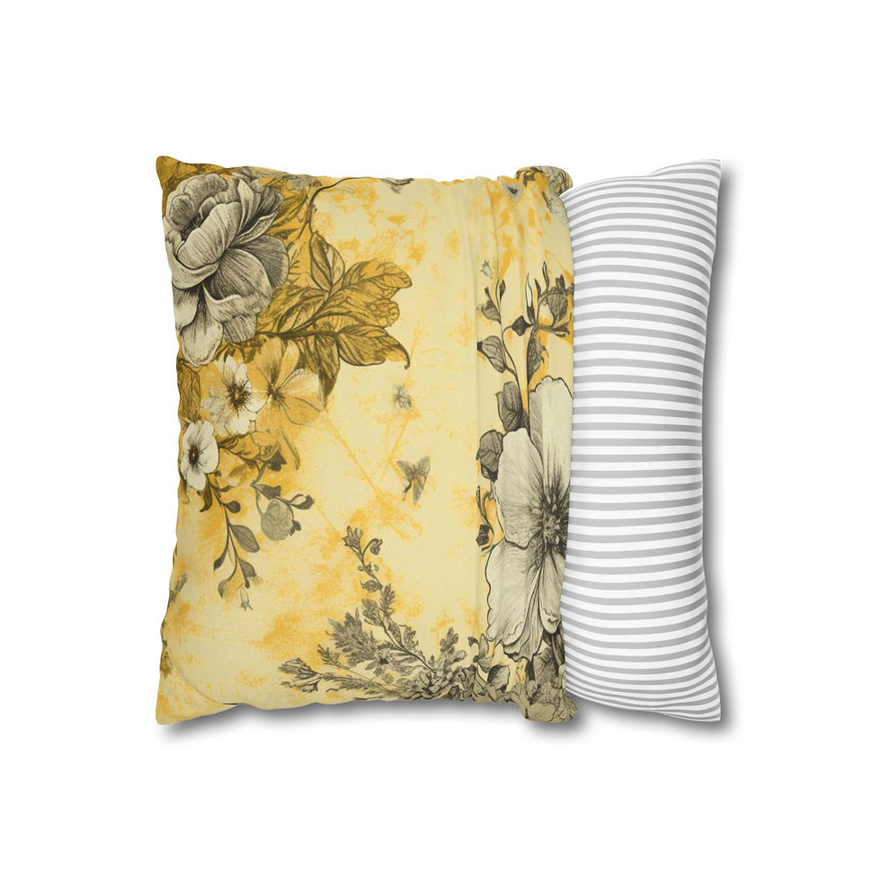 Thumbnail: French Country Home Decor Throw Pillow cover Shabby Vintage Yellow White