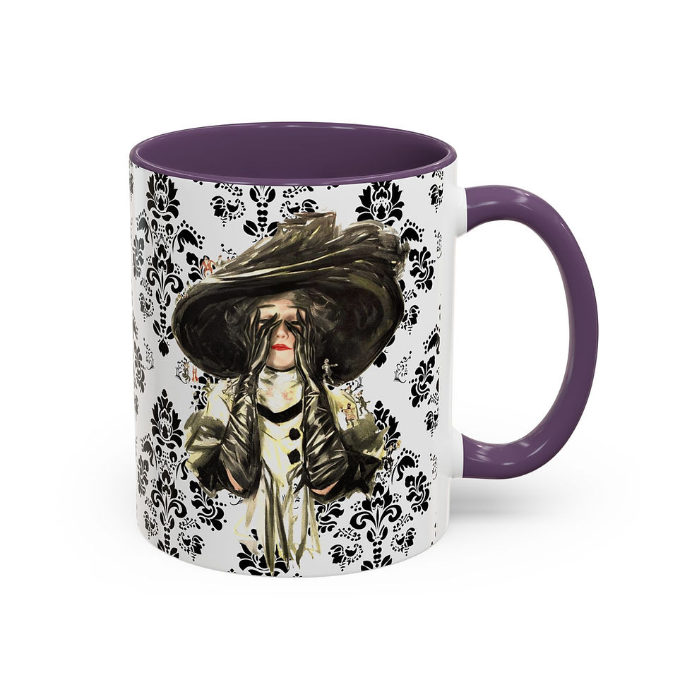 Thumbnail: Vintage Style Coffee Mug with Vintage Edwardian Woman Elegant French Fashion