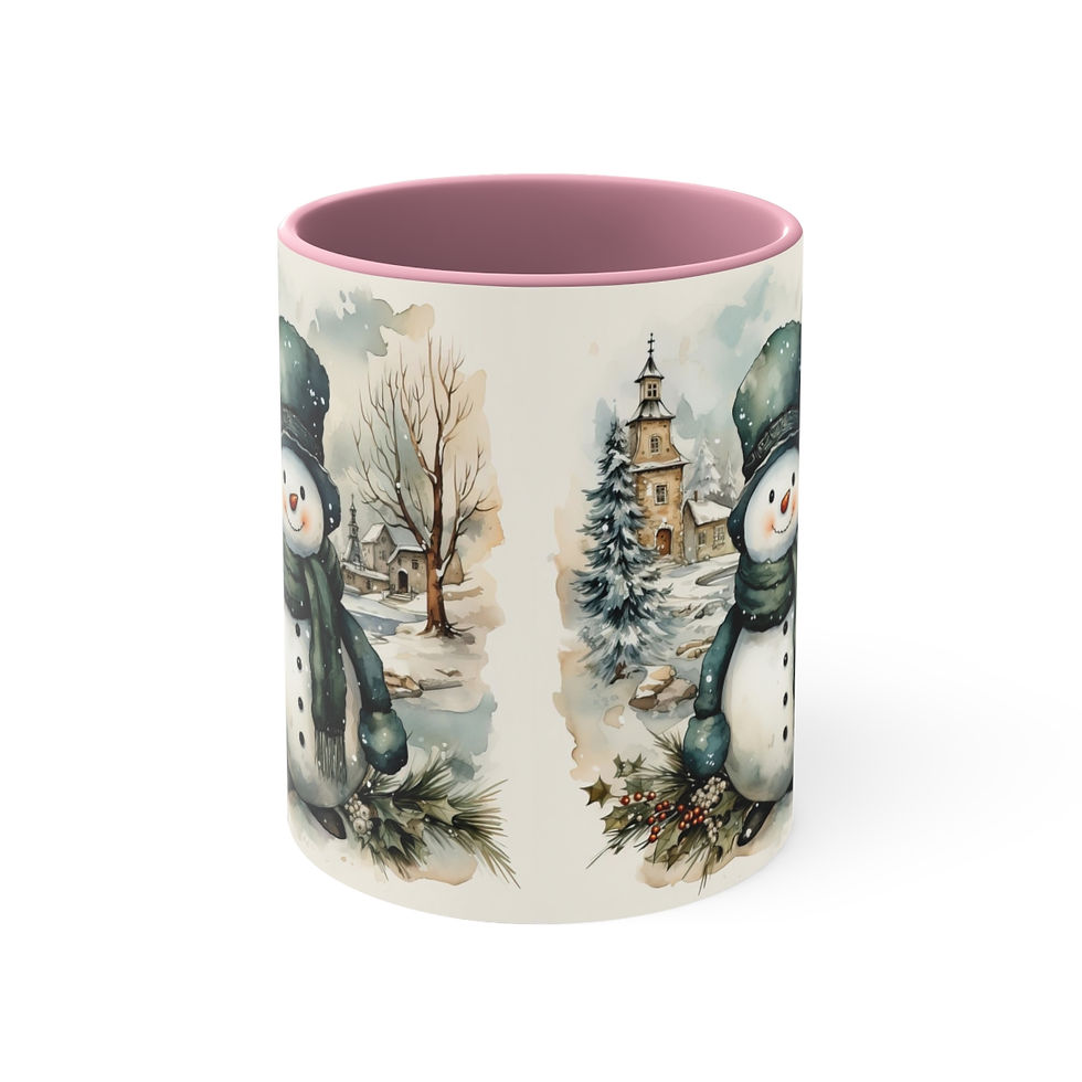 Thumbnail: Artistic Coffee Mug Vintage Snowman Snowy Village Art Mug Thoughtful Gifts