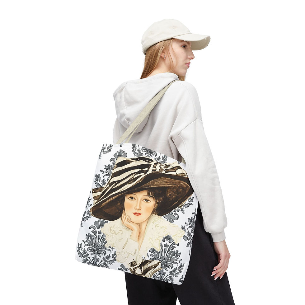 Thumbnail: Vintage Art Tote Bag Victorian Fashion Woman Expressive Unique Artistic Gift 
