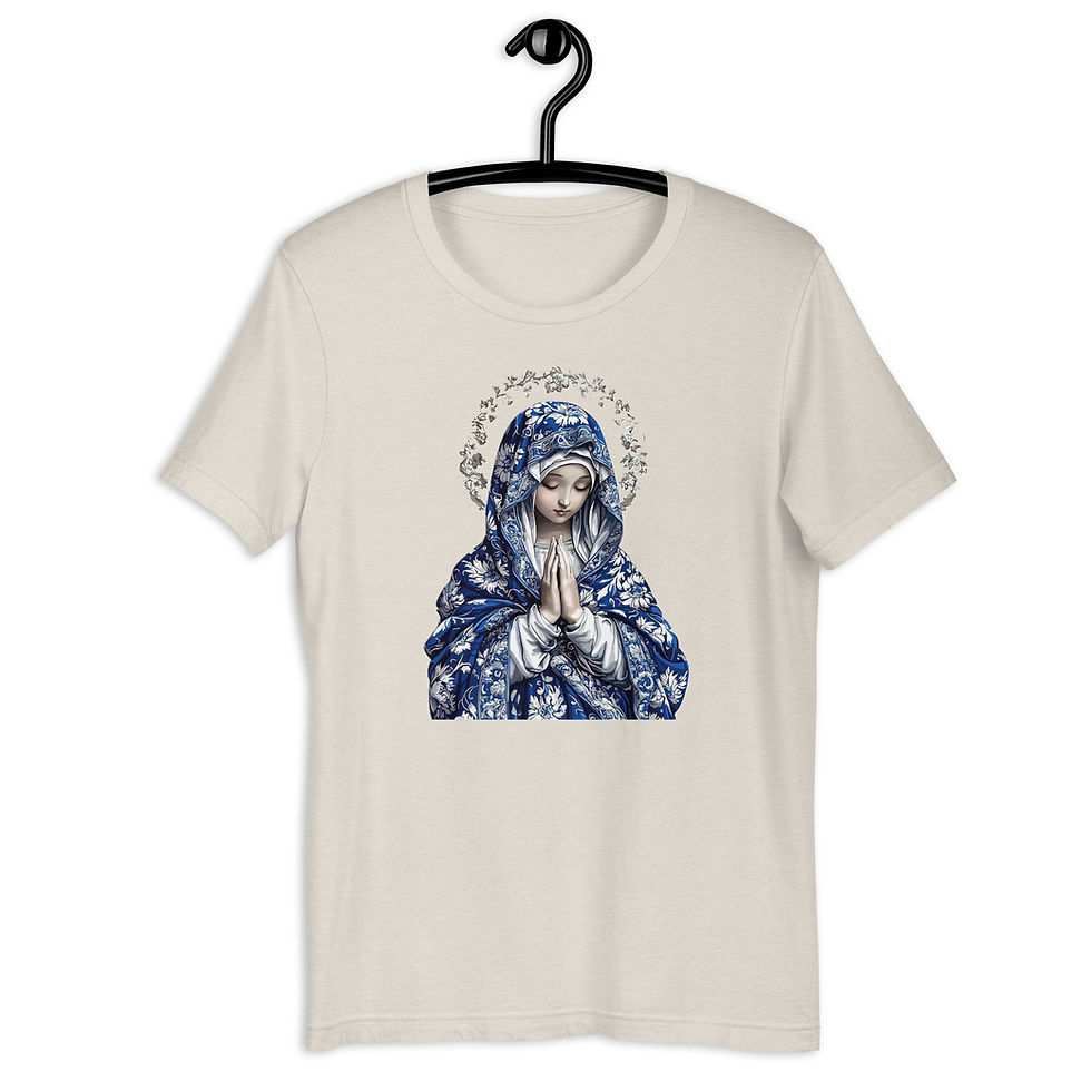 Thumbnail: Artistic Virgin Mary T-Shirt Catholic Faith Wearable Art French Mother Mary Tee