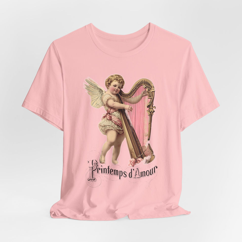 Thumbnail: Shabby French Cherub T-Shirt Vintage Cupid Spring of Love Artistic Romantic Gift