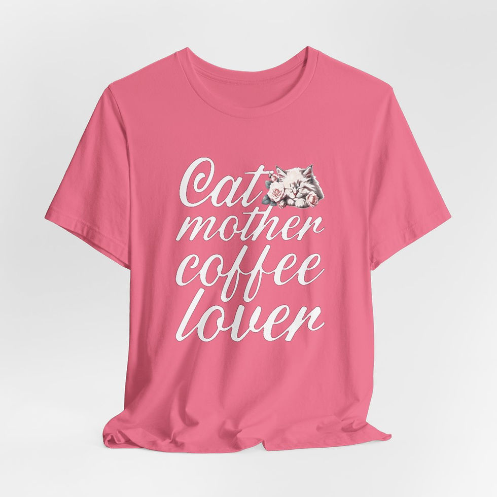 Thumbnail: Shabby Kitty T-Shirt Cat Mother Coffee Lover Art Tee Expressive Funny Cat Gifts