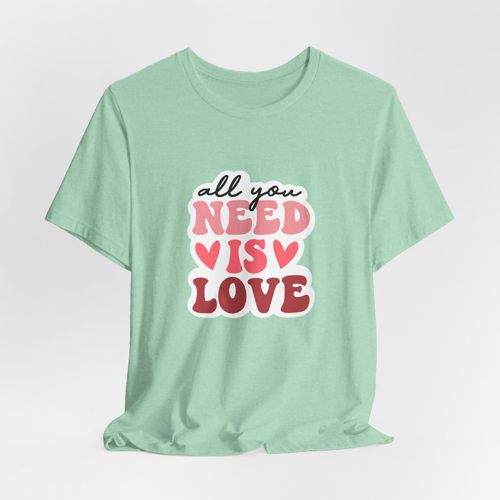 Thumbnail: Artistic T-Shirt All You Need is Love Retro Art Apparel Trendy Gifts