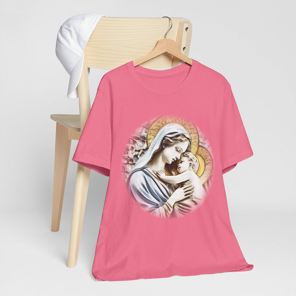 Thumbnail: Vintage Virgin Mary T-Shirt Madonna & Child Unisex Religious Art Catholic Gift