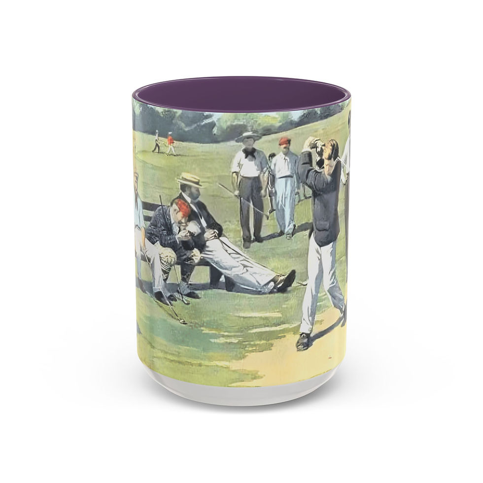 Thumbnail: Vintage Golf Coffee Mug Antique Golfers Golfing Golf Lover Artistic Gift