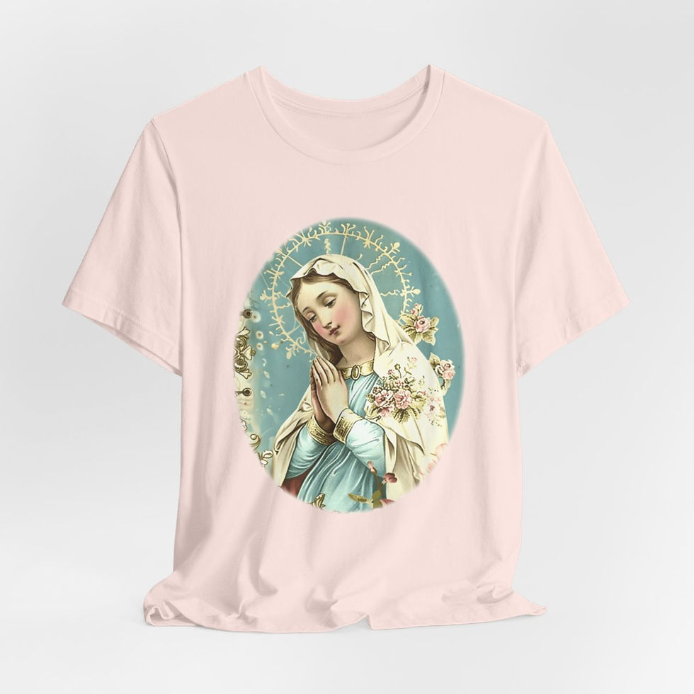 Thumbnail: Shabby Virgin Mary T-Shirt Religious Wearable Art Tee Artistic Catholic Gifts