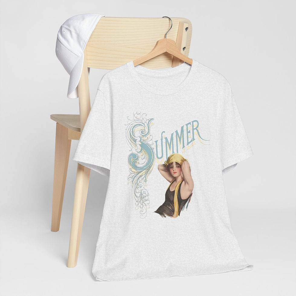 Thumbnail: Artistic T-Shirt Vintage Harrison Fisher Art Tee Summer Gift Wearable Art 