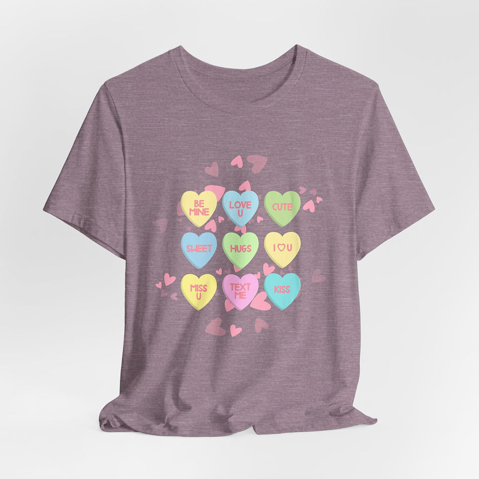 Thumbnail: Retro Valentine's Day T-Shirt Pastel Candy Hearts Artistic Gift Shabby Love Tee