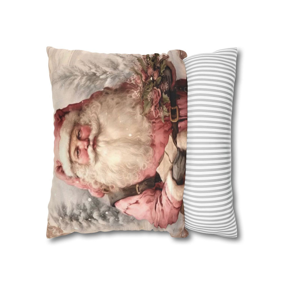 Thumbnail: Shabby Victorian Santa Christmas Throw Pillow Cover Holiday Home decorations