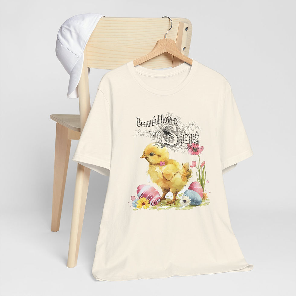 Thumbnail: Vintage Spring Art T-Shirt Shabby Easter Eggs Chick Expressive Artistic Apparel
