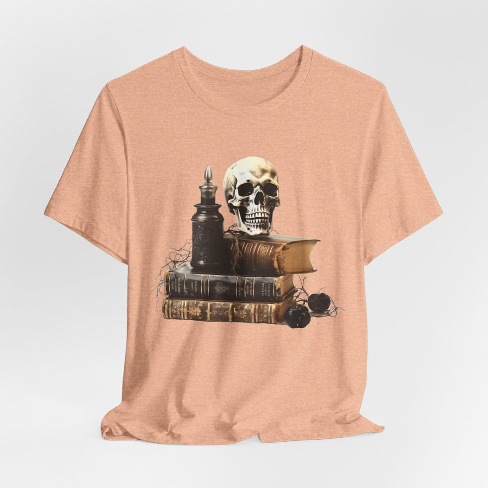 Thumbnail: Witchy T-Shirt Spell book & Skull Art Tee Esoteric Expressive Halloween Gifts