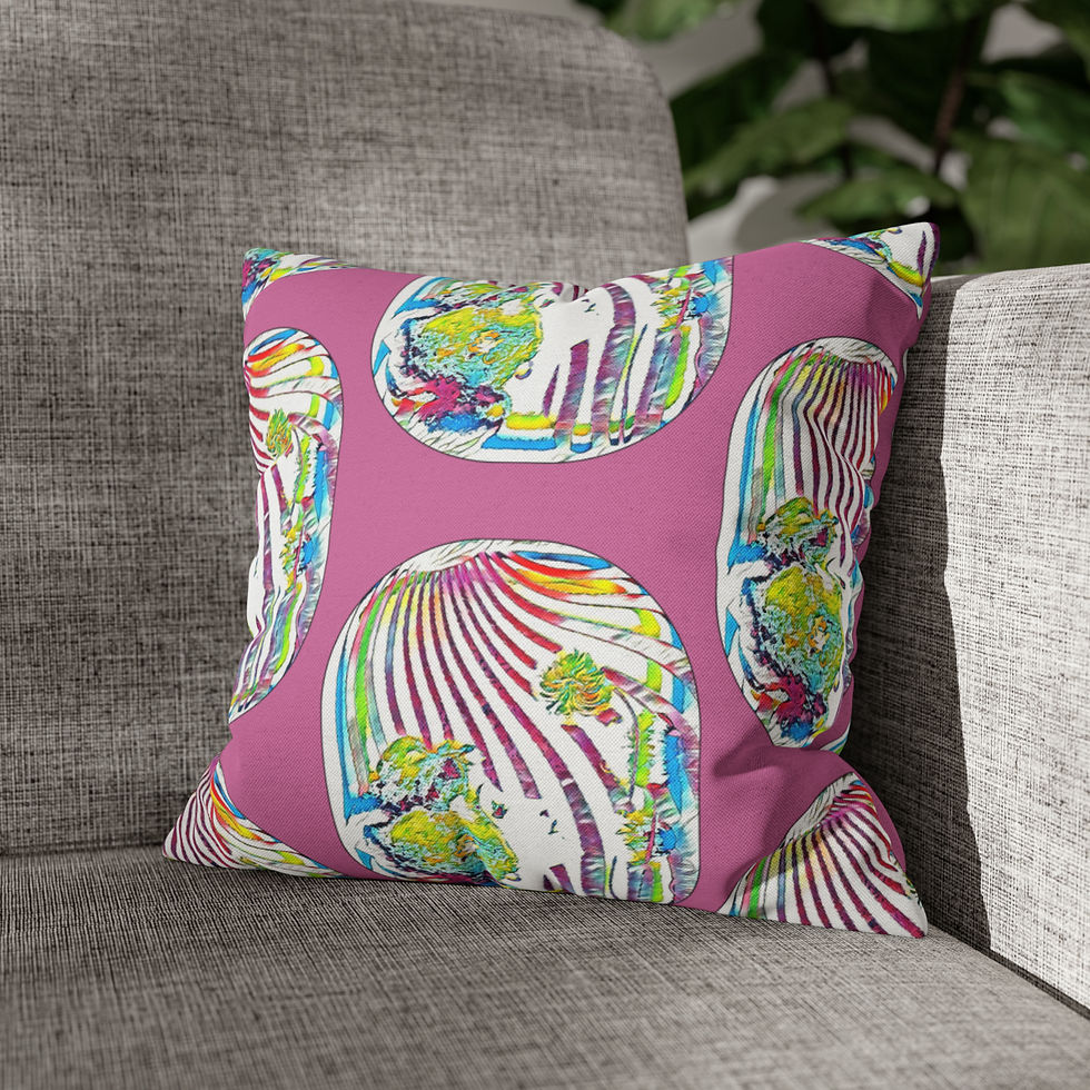 Thumbnail: Pink BOHO Throw Pillow Cover Trippy Hippie Colorful Artistic Pillow Case