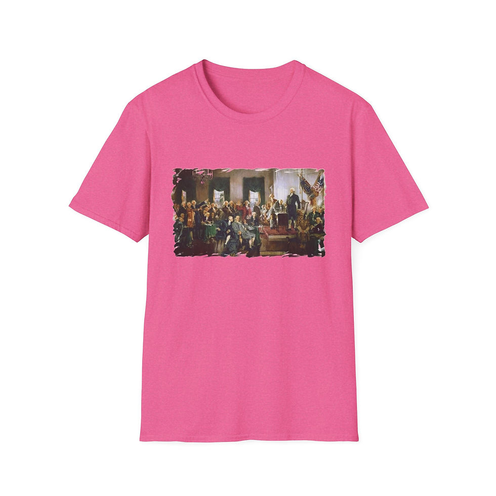 Thumbnail: Wearable Art T-Shirt — Signing the Constitution Patriotic Vintage Unisex Art Tee